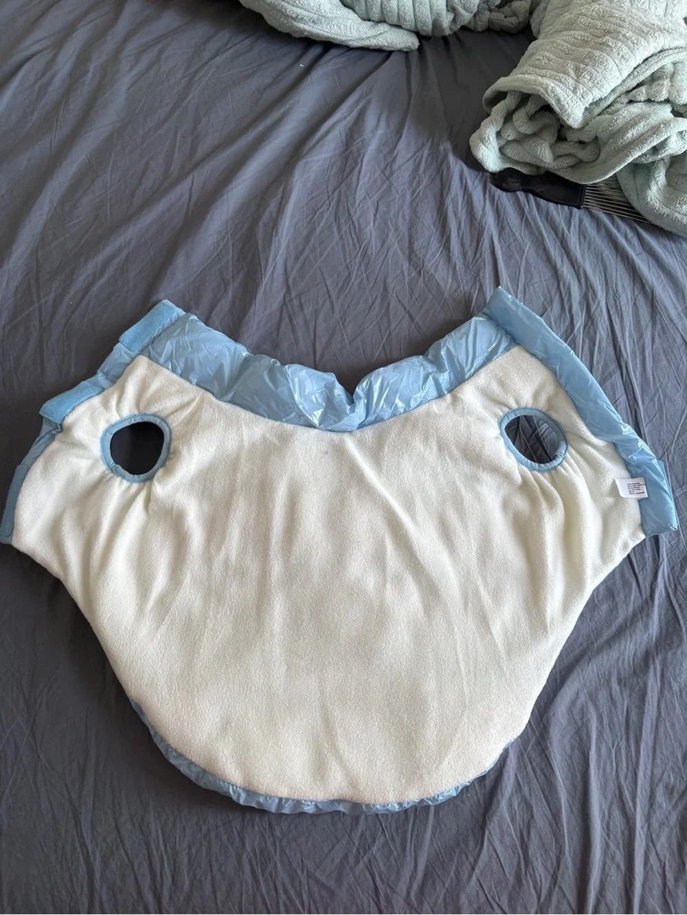 Light Blue dog jacket for winter size medium